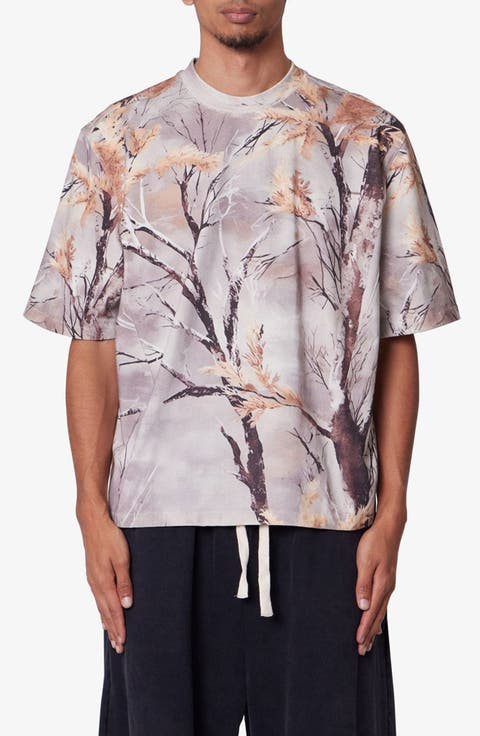 Camo Print Oversize Cotton T-Shirt