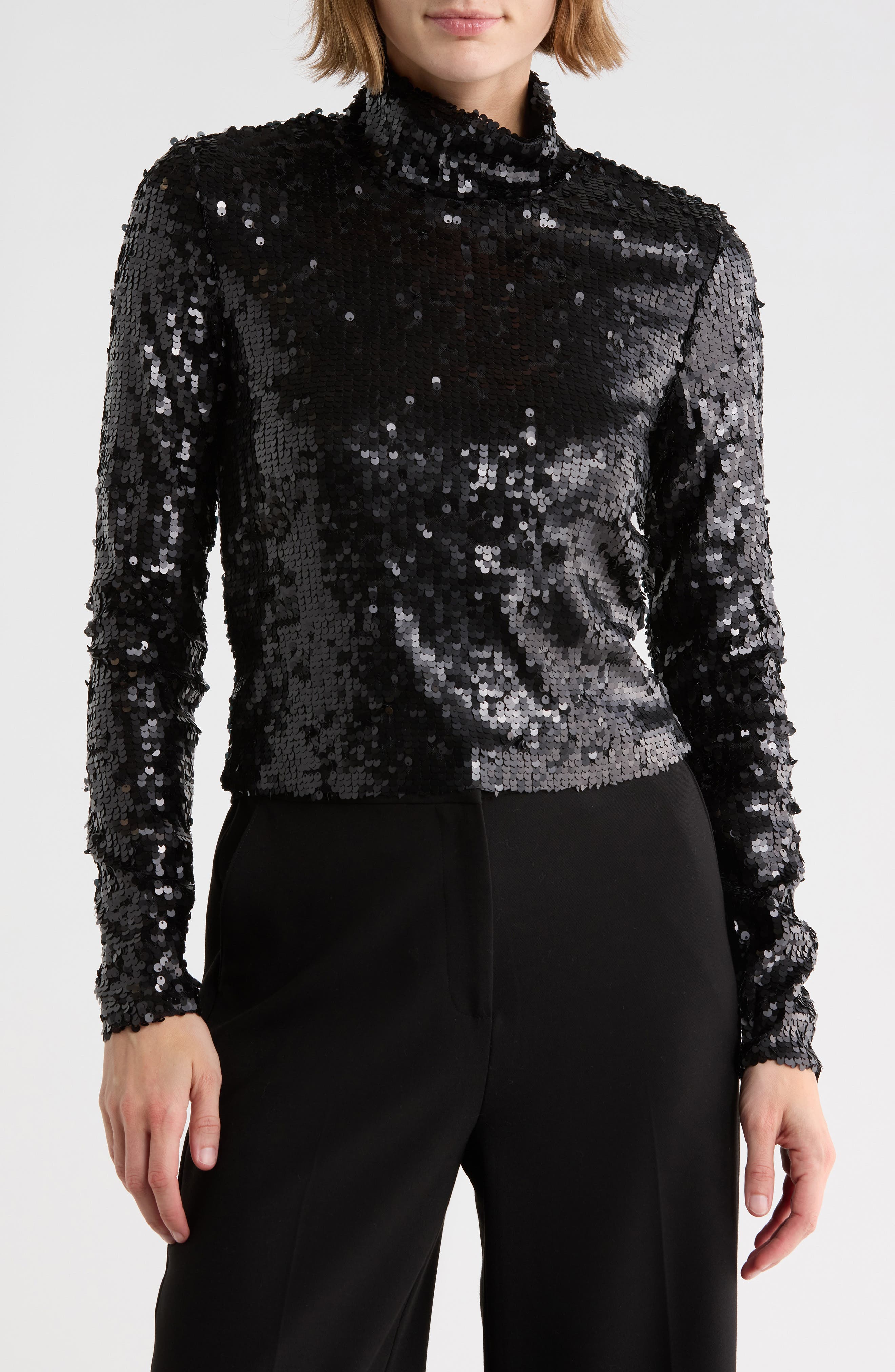 Lucy Sequin Turtleneck Top
