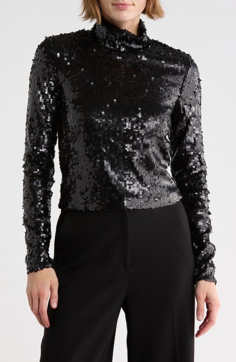 Lucy Sequin Turtleneck Top