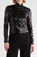 rag & bone Lucy Sequin Turtleneck Top