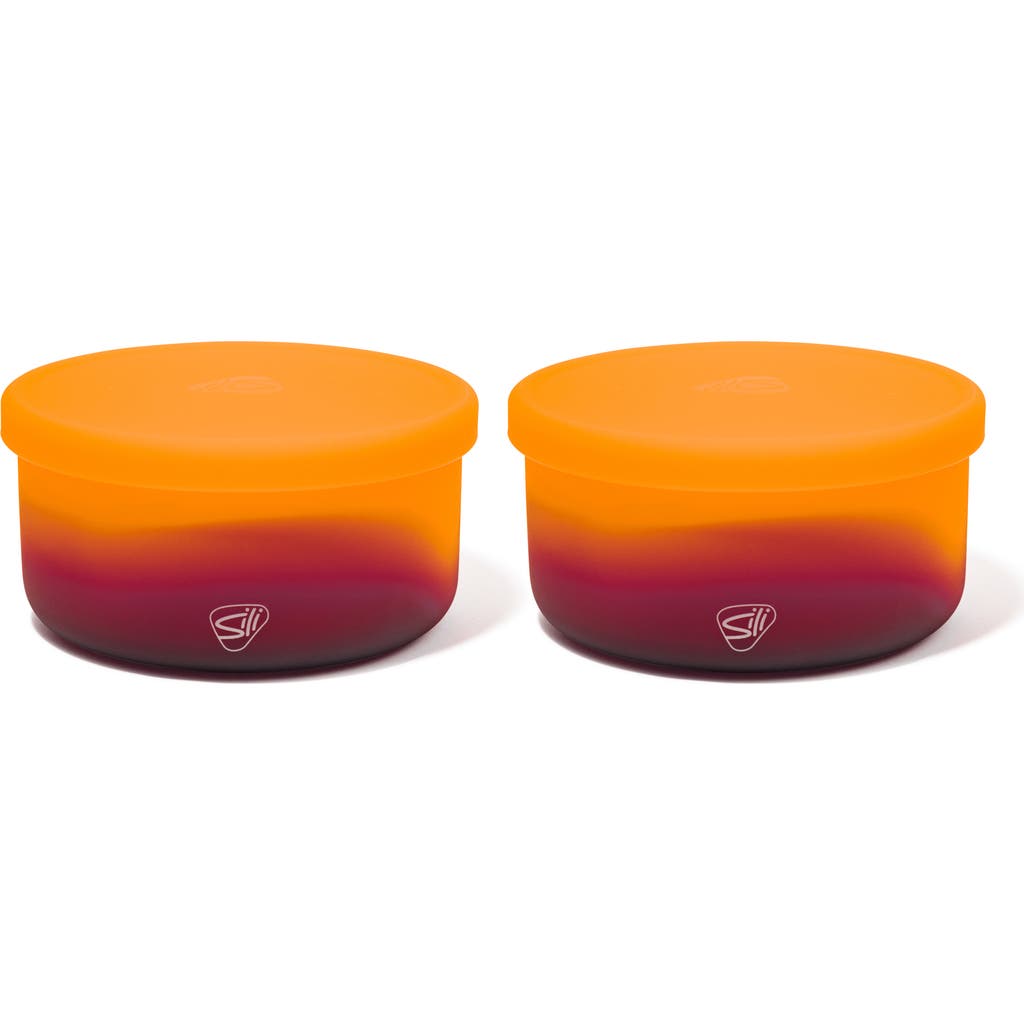 Silipint Silicone 30oz Lidded Bowls 2 Pack Sun Storm in Orange  product