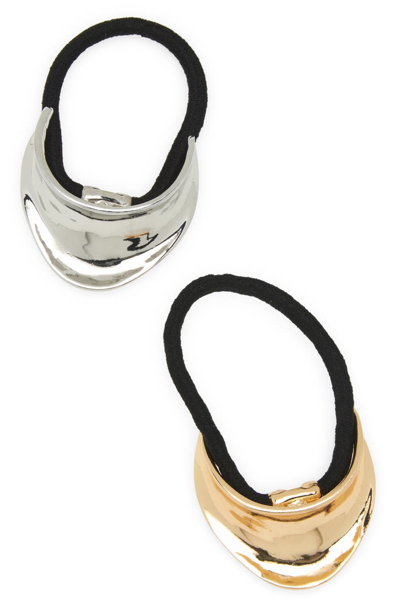 Tasha 2-Pack Ponytail Holder, Main, color, Gold Silver
