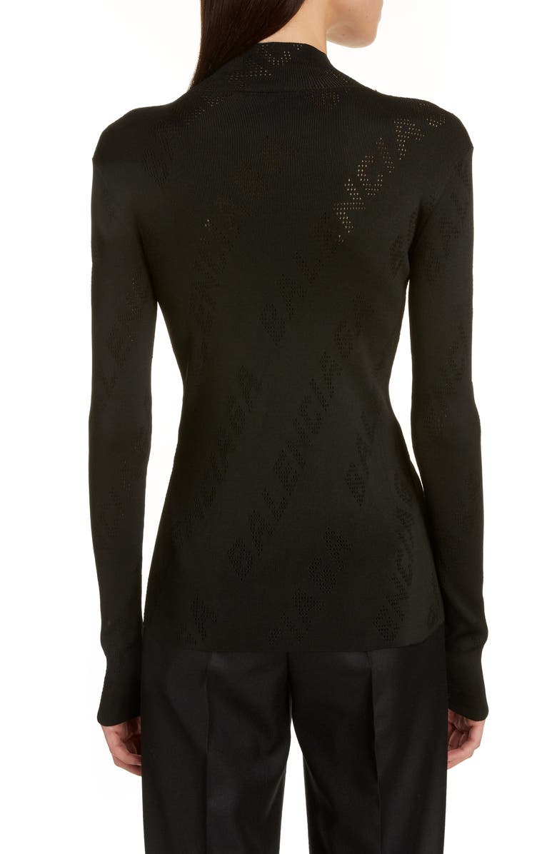 Balenciaga Pointelle Logo Sweater, Alternate, color,