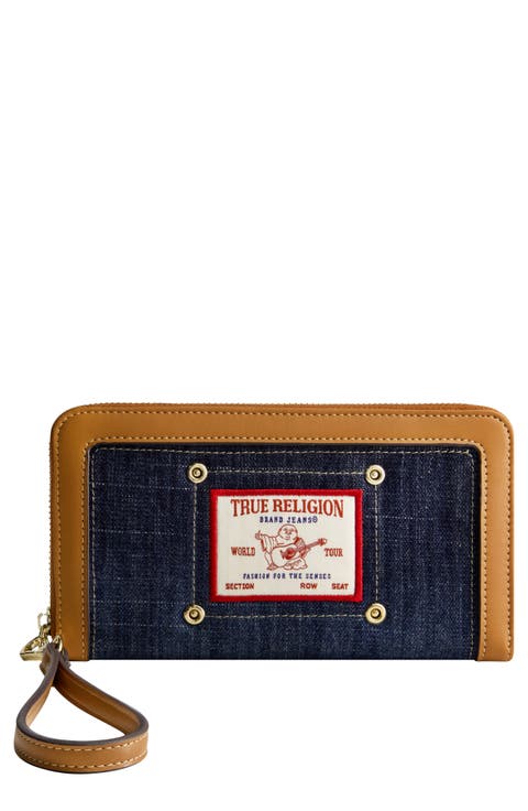 Buddha Patch Zip Around Wristlet