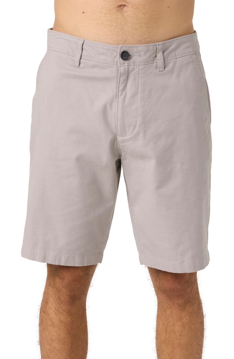 O'Neill Jay Flat Front Stretch Cotton Chino Shorts, Main, color, Light Grey