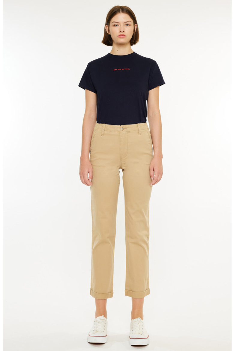 Carol High Rise Slim Chino Pants, Alternate, color, Tan