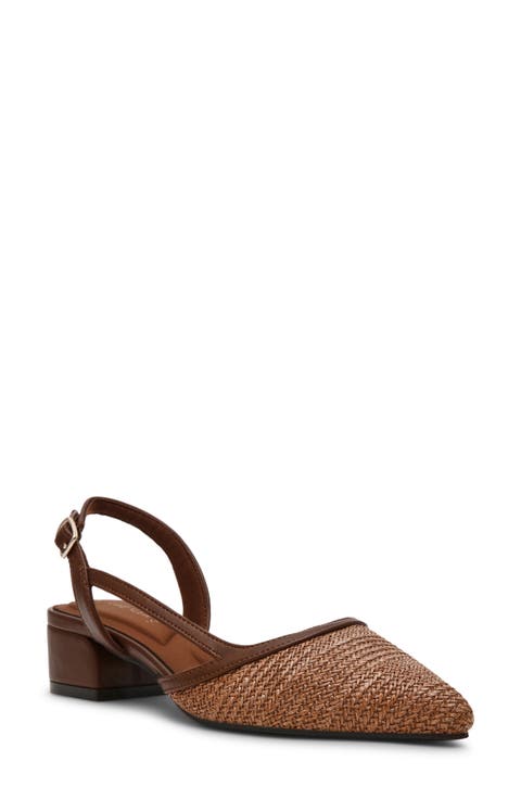 Untie Slingback Block Heel Pump (Women)