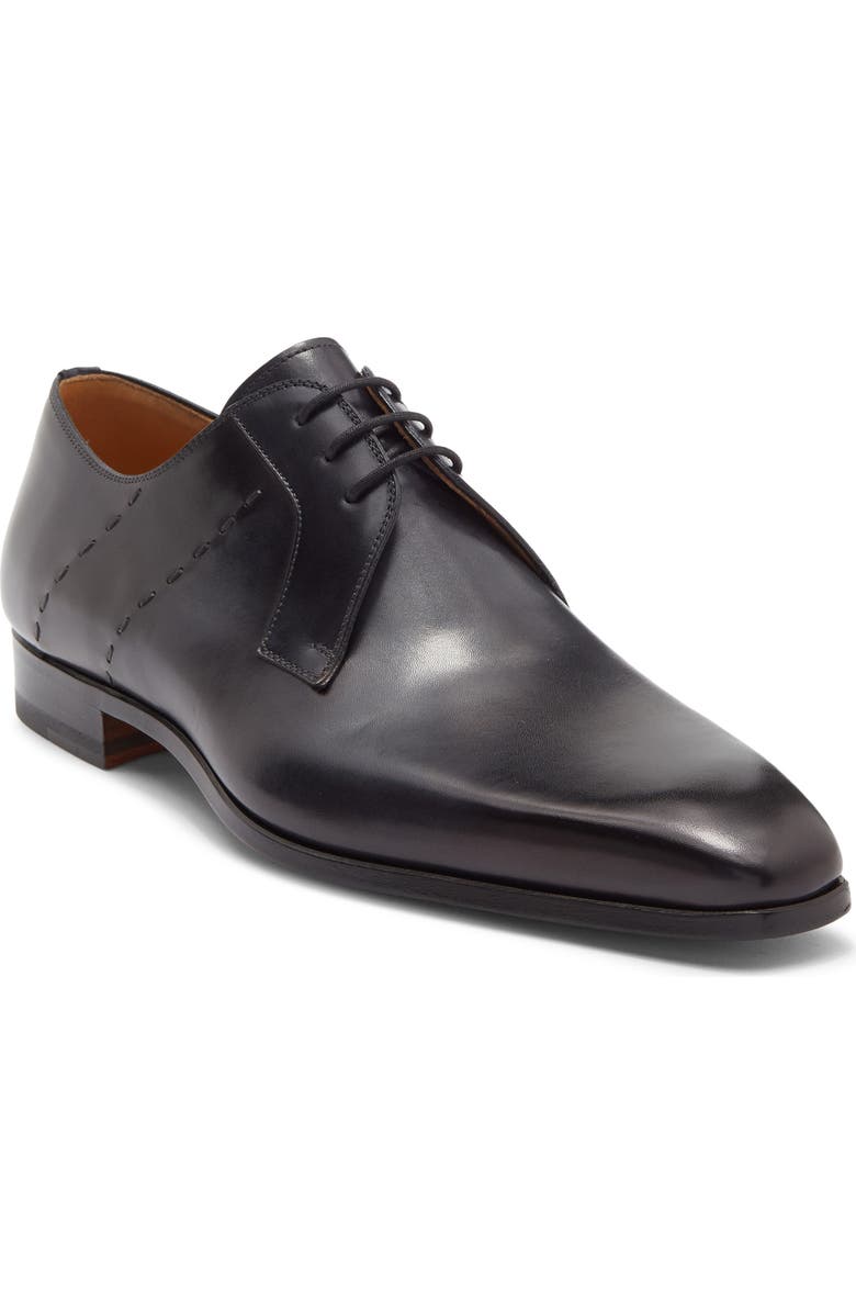 Magnanni Leather Derby, Main, color, Navy