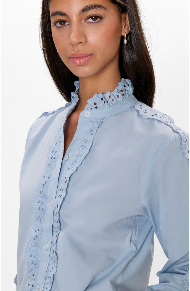 Rebecca Taylor Lorelai Embroidered Shirt, Alternate, color, Chambray