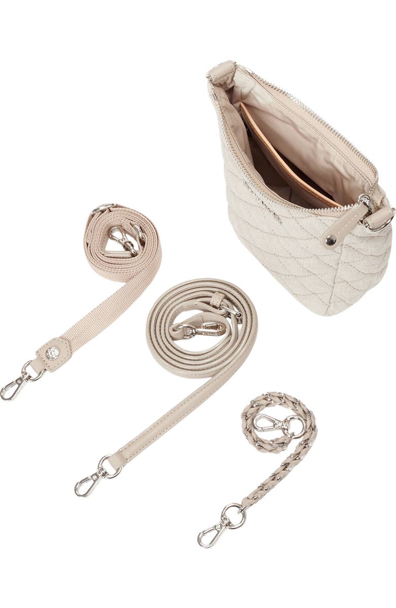 MZ Wallace Crosby Go Quilted Linen Crossbody Bag, Alternate, color,