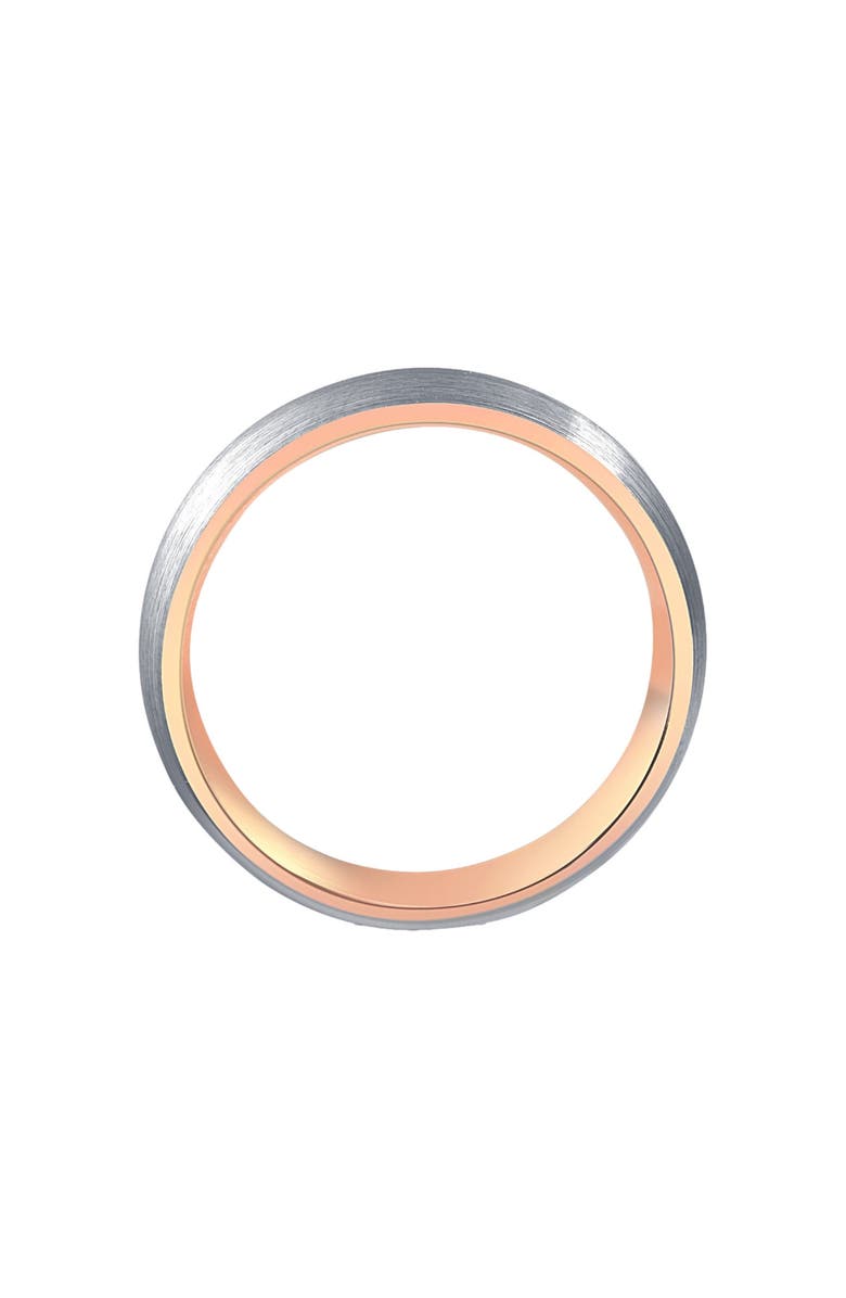 Bliss Diamond Men's Brushed Tungsten & Gold Plated Two Tone 6mm Ring Wedding Band, Alternate, color,