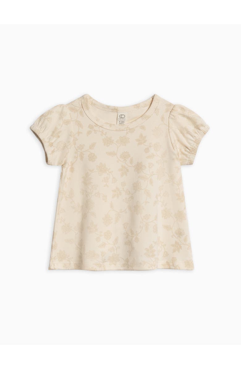 Colored Organics Cora Tulip Back Organic Short Sleeve Shirt, Main, color, Aria Floral / Beige