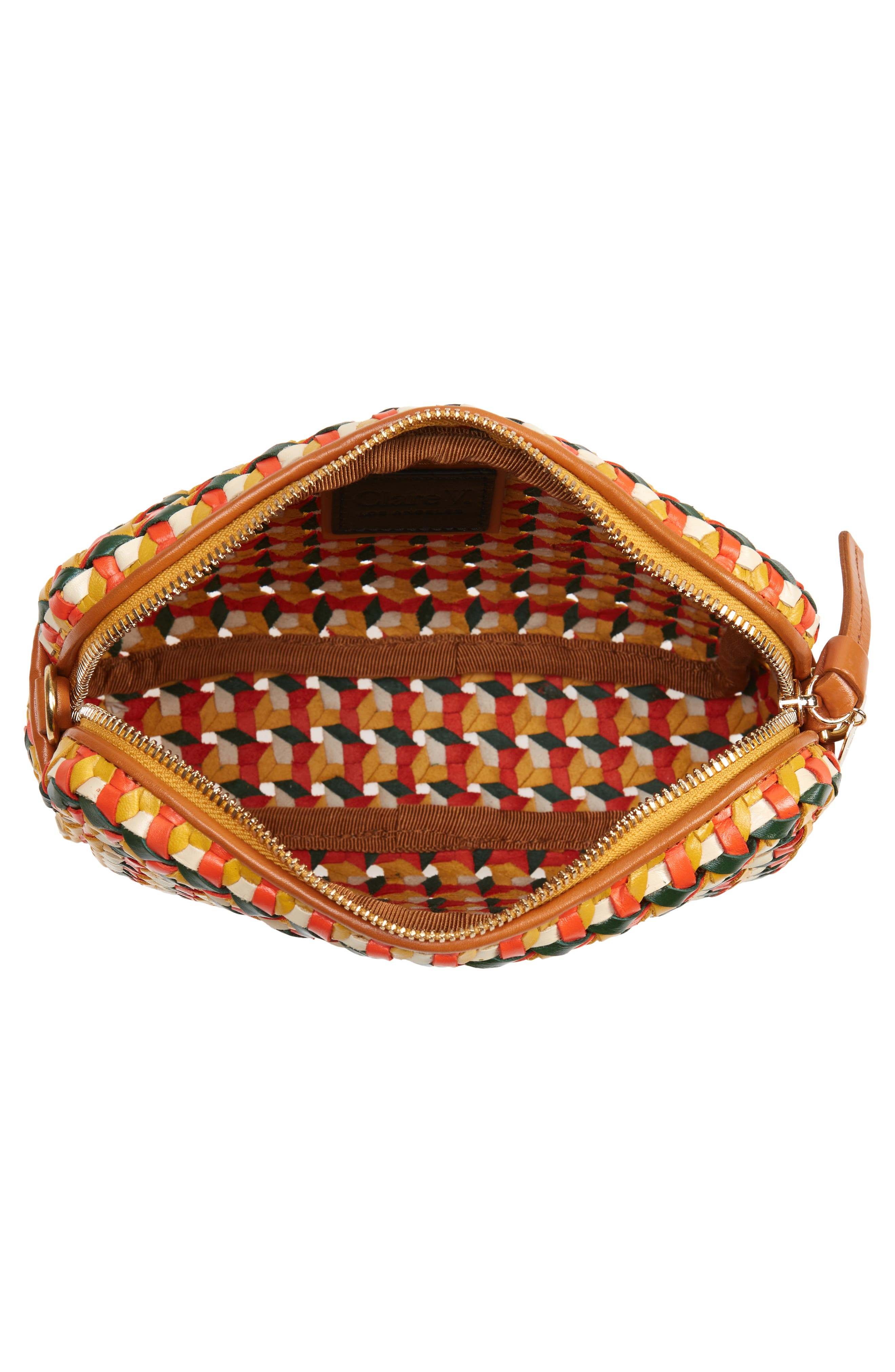 Clare V. Midi Sac Woven Leather Crossbody Bag, Alternate, color, 