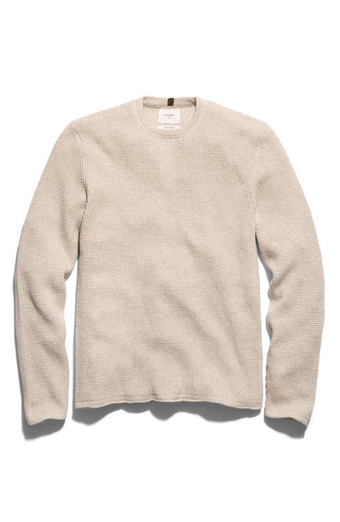 Martin Mini Waffle Crewneck Cotton & Cashmere Sweater