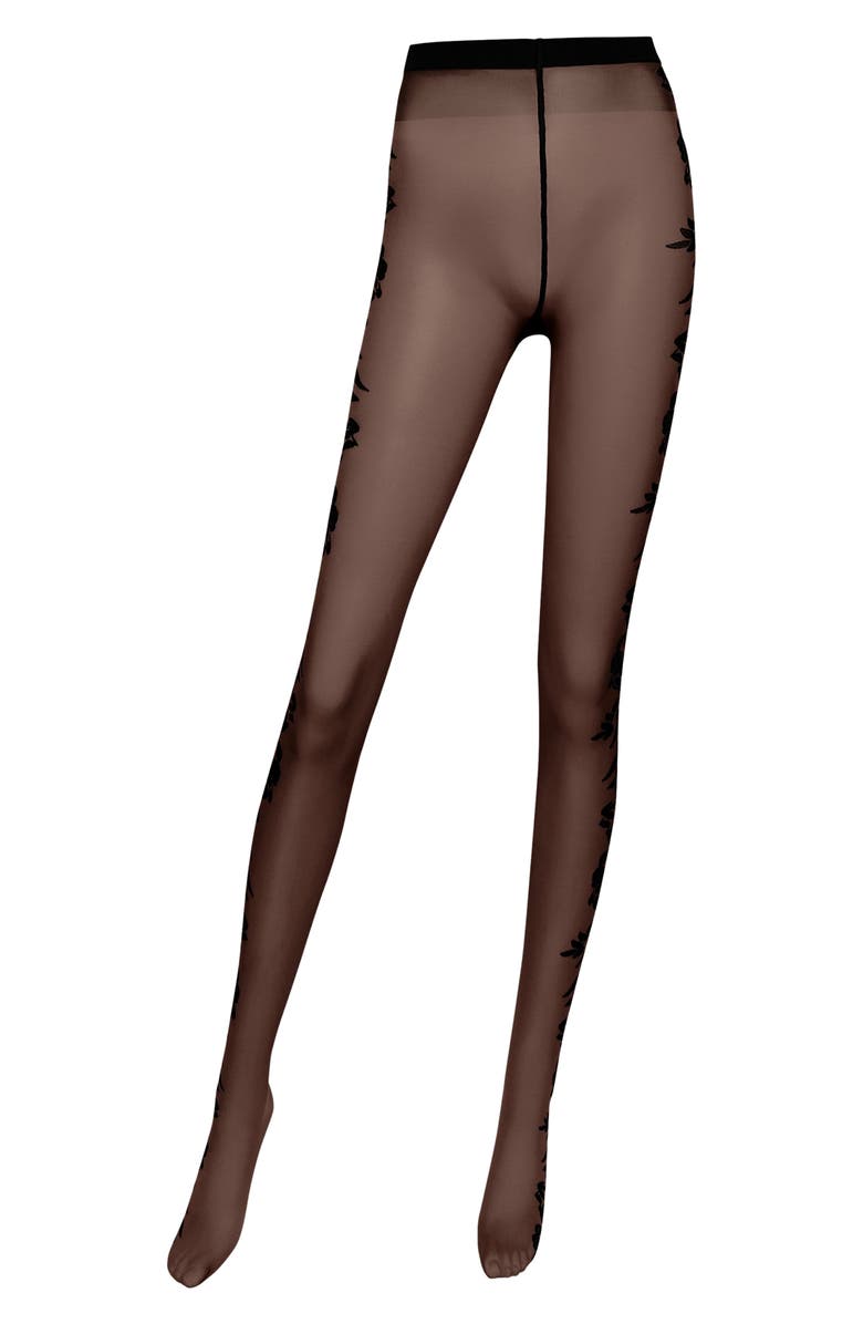 Wolford Floral Tights, Alternate, color, 