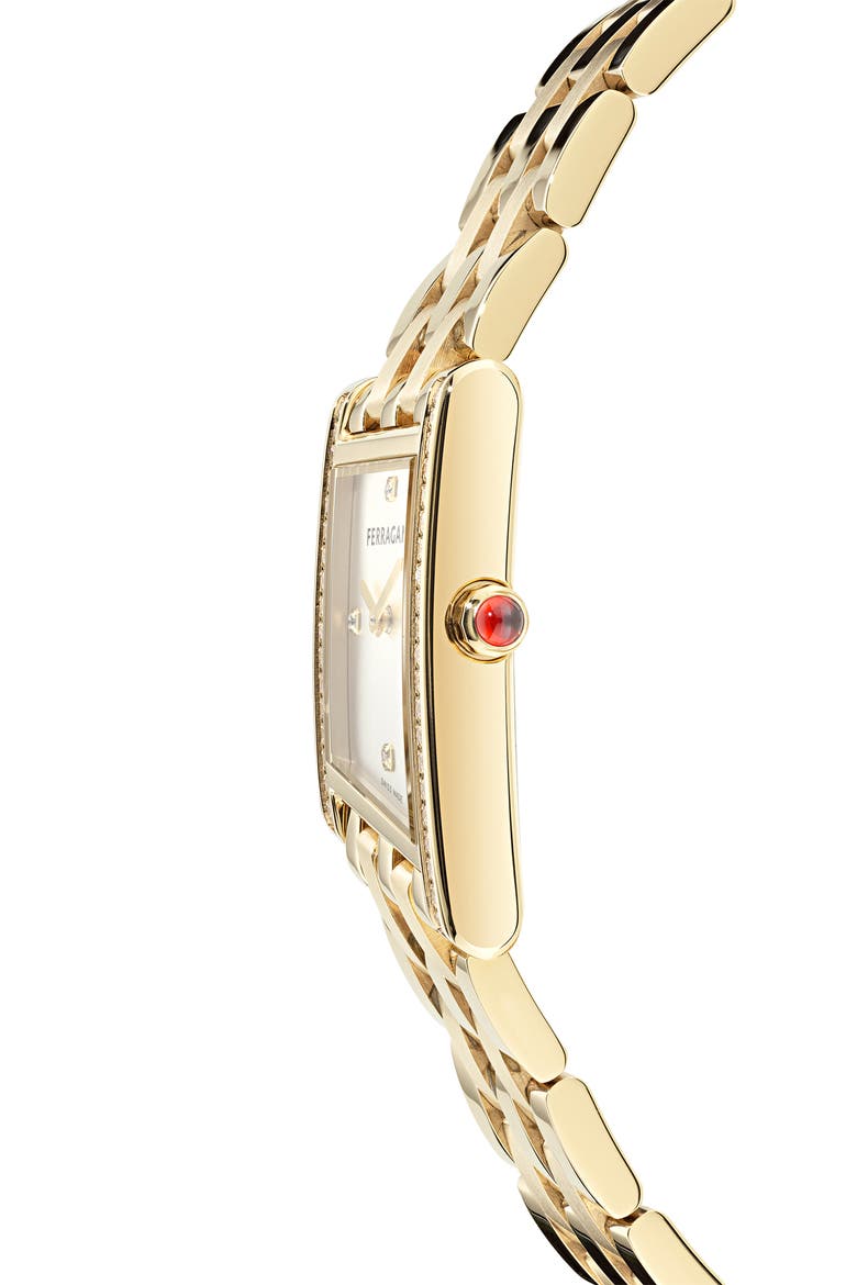 Asymetrique Diamond Bracelet Watch, 22mm x 36mm, Alternate, color, IP YELLOW GOLD