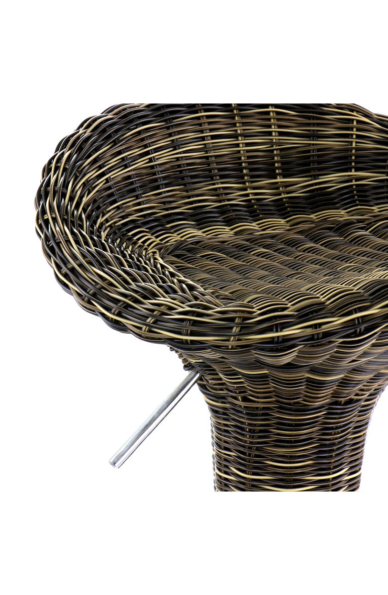 Elama 2 Piece Adjustable Saddle Seat Wicker Bar Sool, Alternate, color, Brown