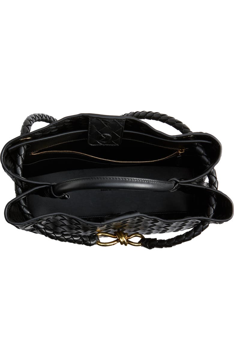 Bottega Veneta Medium Andiamo Intrecciato Shoulder Bag, Alternate, color, 1139 Black-M Brass-Black