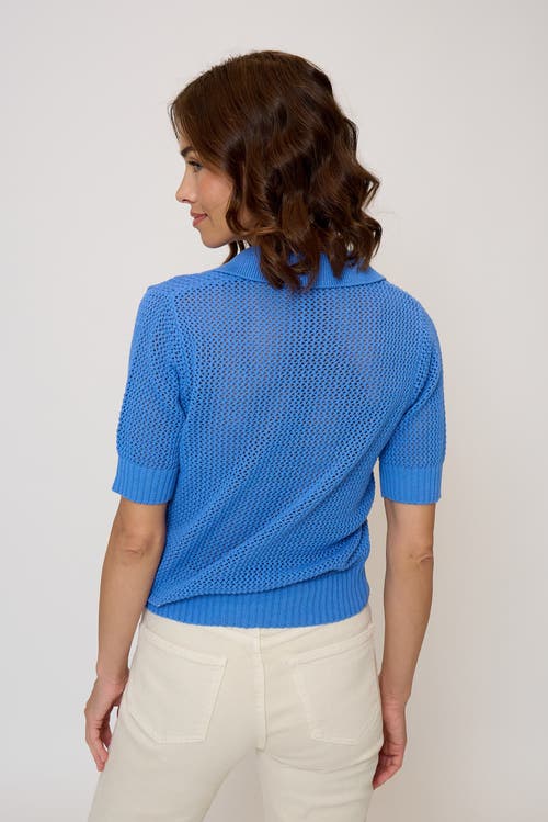 Central Park West Liana Fitted Polo In Blue