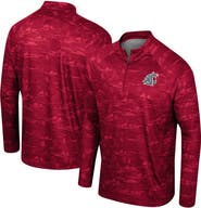 COLOSSEUM Men's Colosseum Crimson Washington State Cougars Carson Raglan Quarter-Zip Jacket