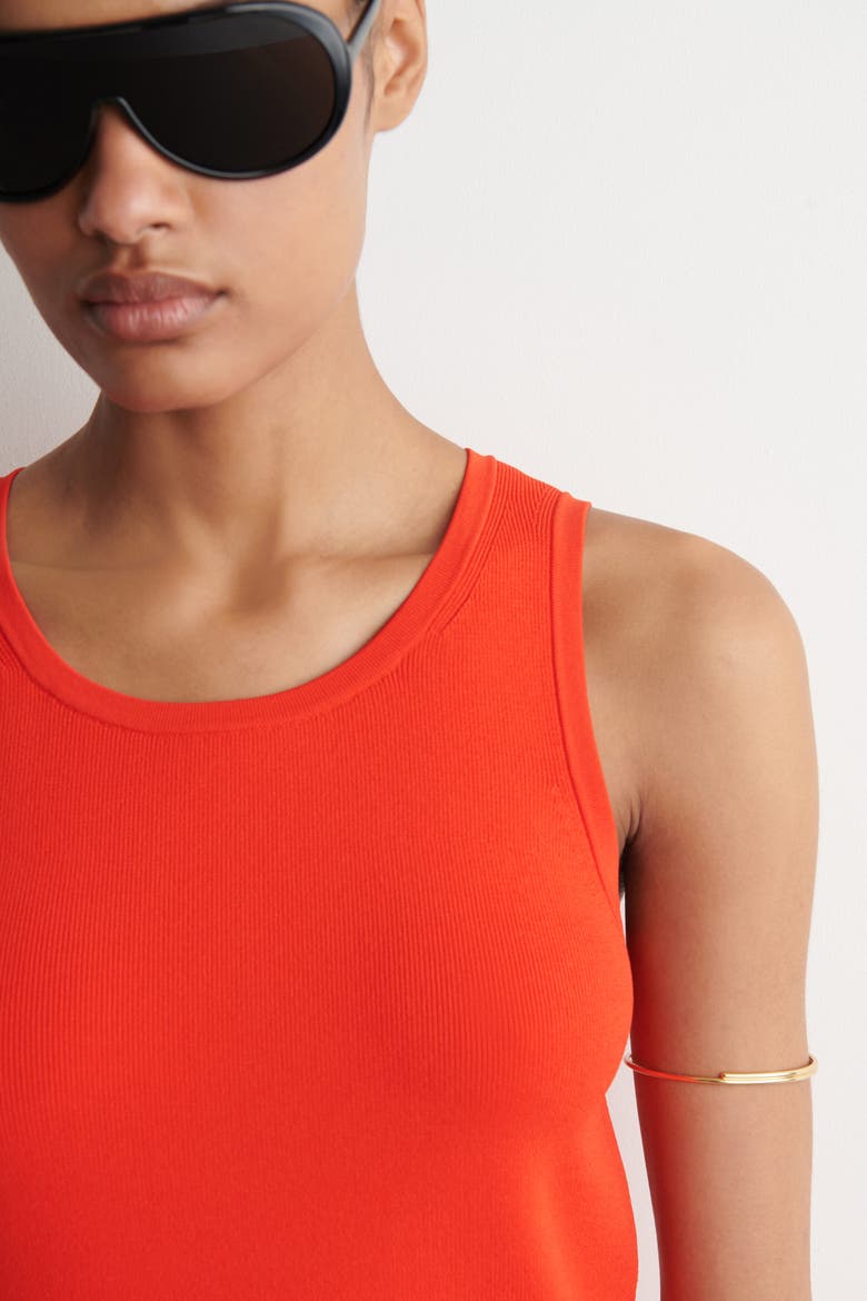 Flared Knitted Mini Dress, Alternate, color, ORANGE