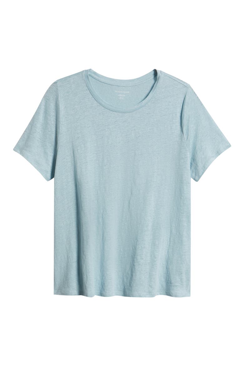 Organic Linen Crewneck T-Shirt, Alternate, color, BREZE