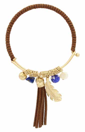 OLIVIA WELLES Blake Rawhide Wrapped Charm Bracelet