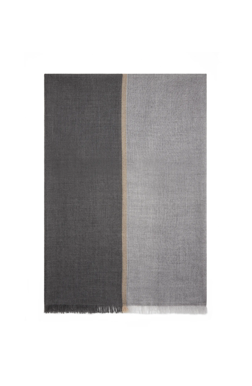 Brunello Cucinelli Colour-block Knitted Scarf In Gray