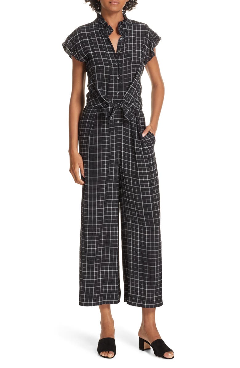 Rebecca Taylor Plaid Silk Jumpsuit, Main, color,