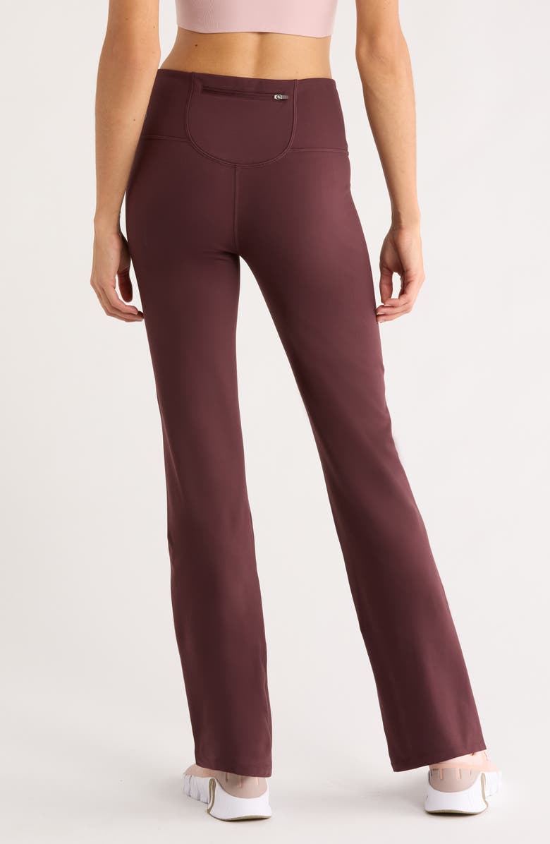 Zella Cozy Tech High Waist Straight Leg Pants, Alternate, color, Burgundy Fudge
