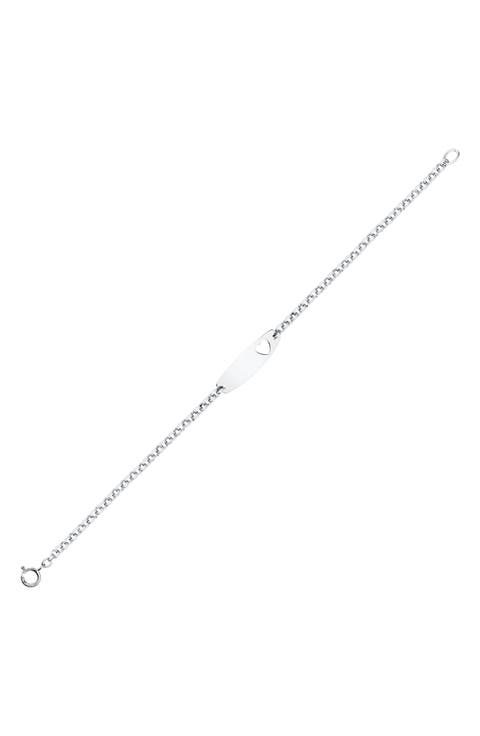 Cutout Identity Tag Sterling Silver Bracelet (Baby)