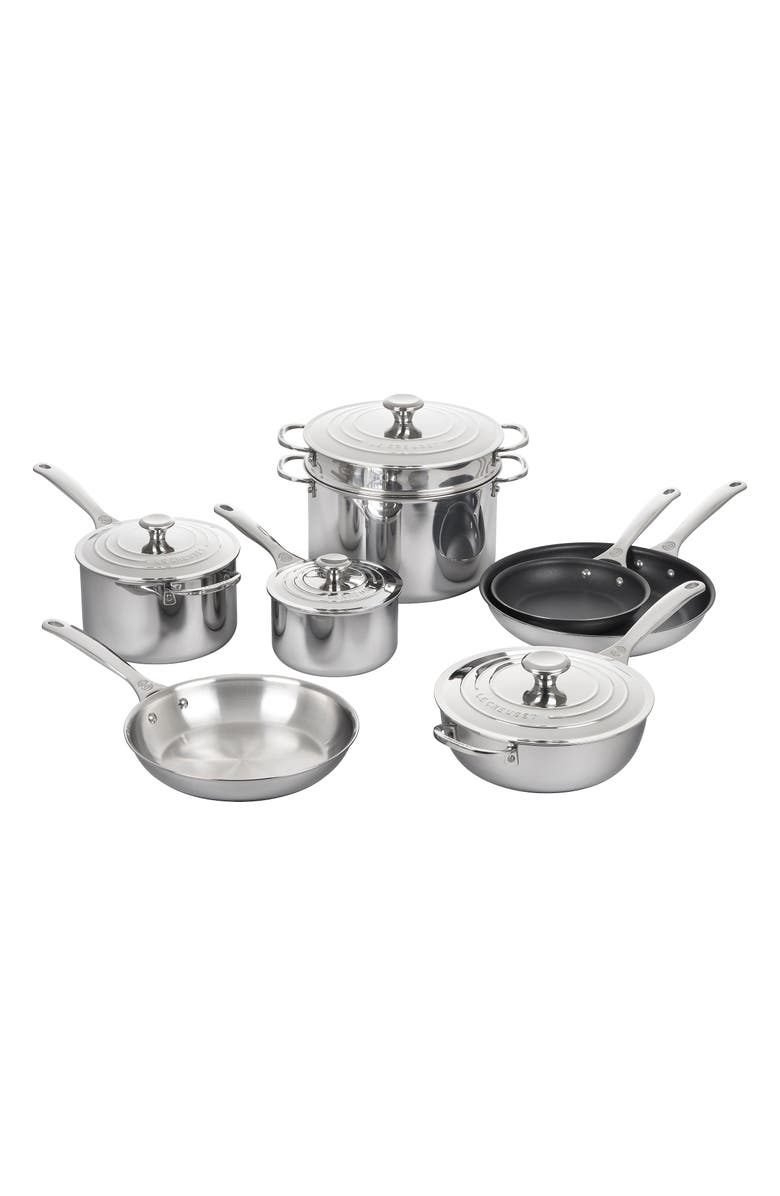 Le Creuset 12-Piece Signature Stainless Steel Cookware Set, Main, color, Na