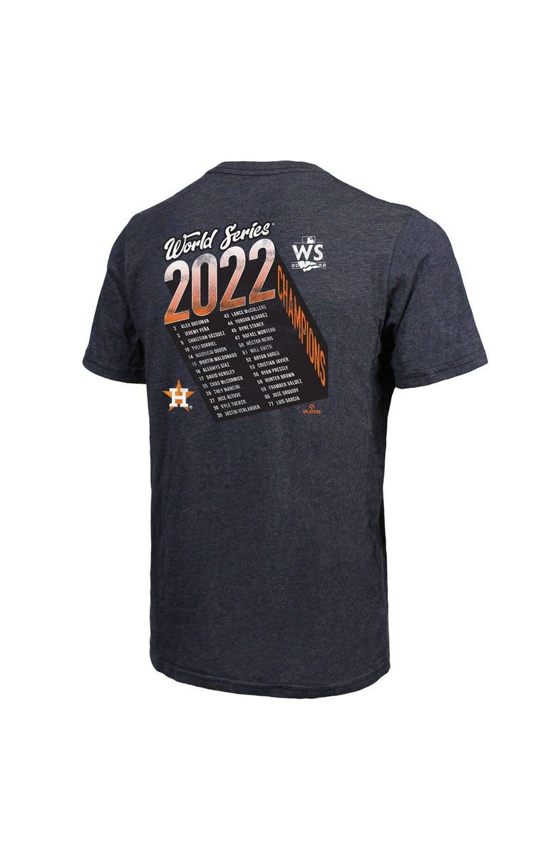 Majestic Threads Men's Majestic Threads Navy Houston Astros 2022 World Series Champions Life Of The Party Tri-Blend T-Shirt, Alternate, color, 