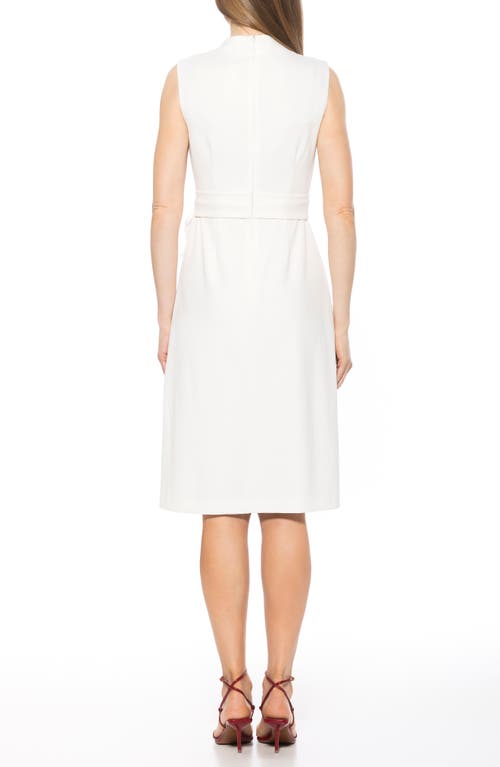 Alexia Admor Dane Tie Waist Midi Dress In Ivory