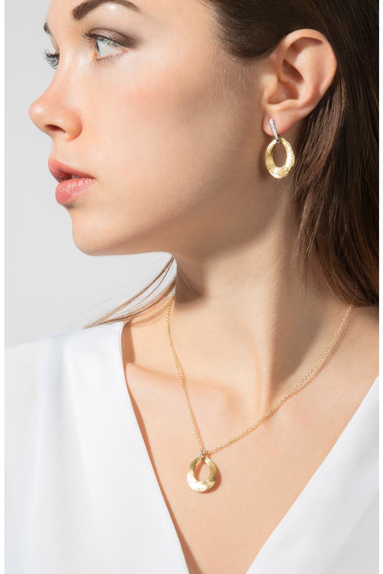Lucia 18K Yellow Gold & Diamond Loop Pendant Necklace, Alternate, color, WHITE GOLD/ YELLOW GOD