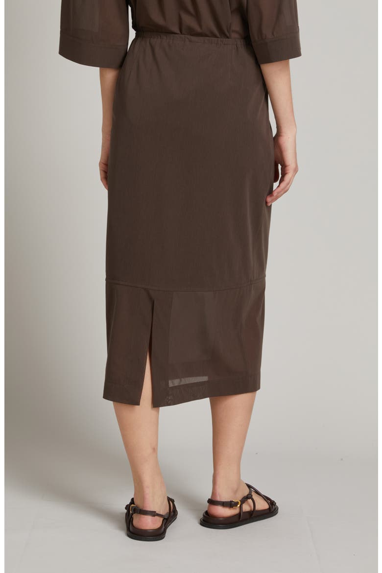 Terzo Jersey Midi Skirt, Alternate, color, DARK BROWN