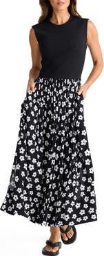 Brave+True Daphne Mixed Media Midi Dress