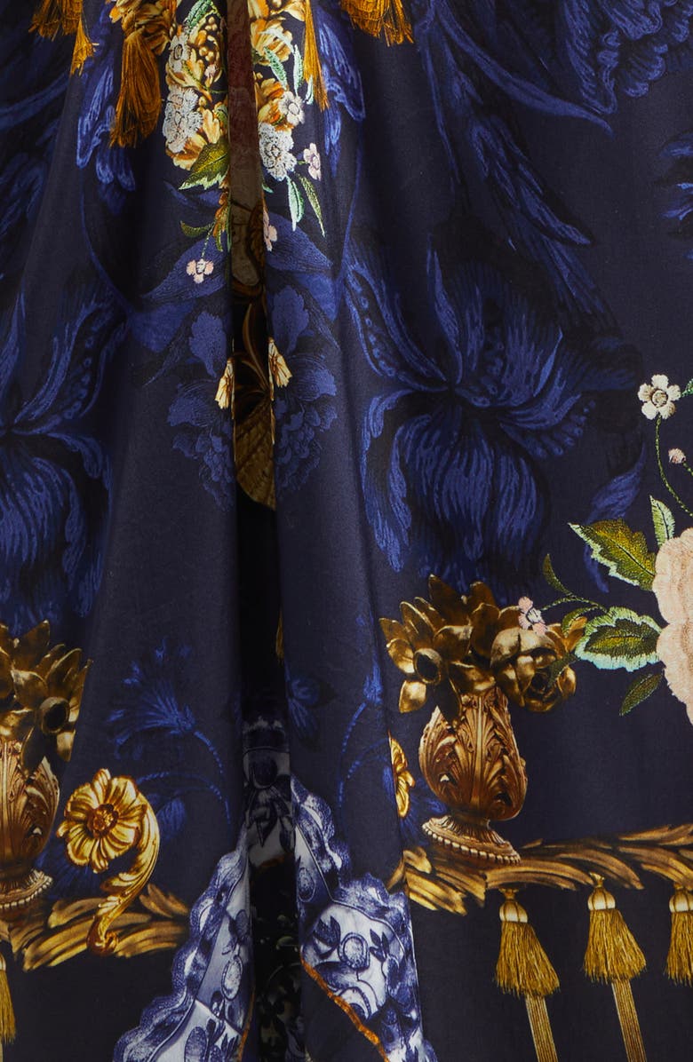 Camilla Twist Front Batwing Long Sleeve Silk Maxi Dress, Alternate, color, Notes From The Blue Room