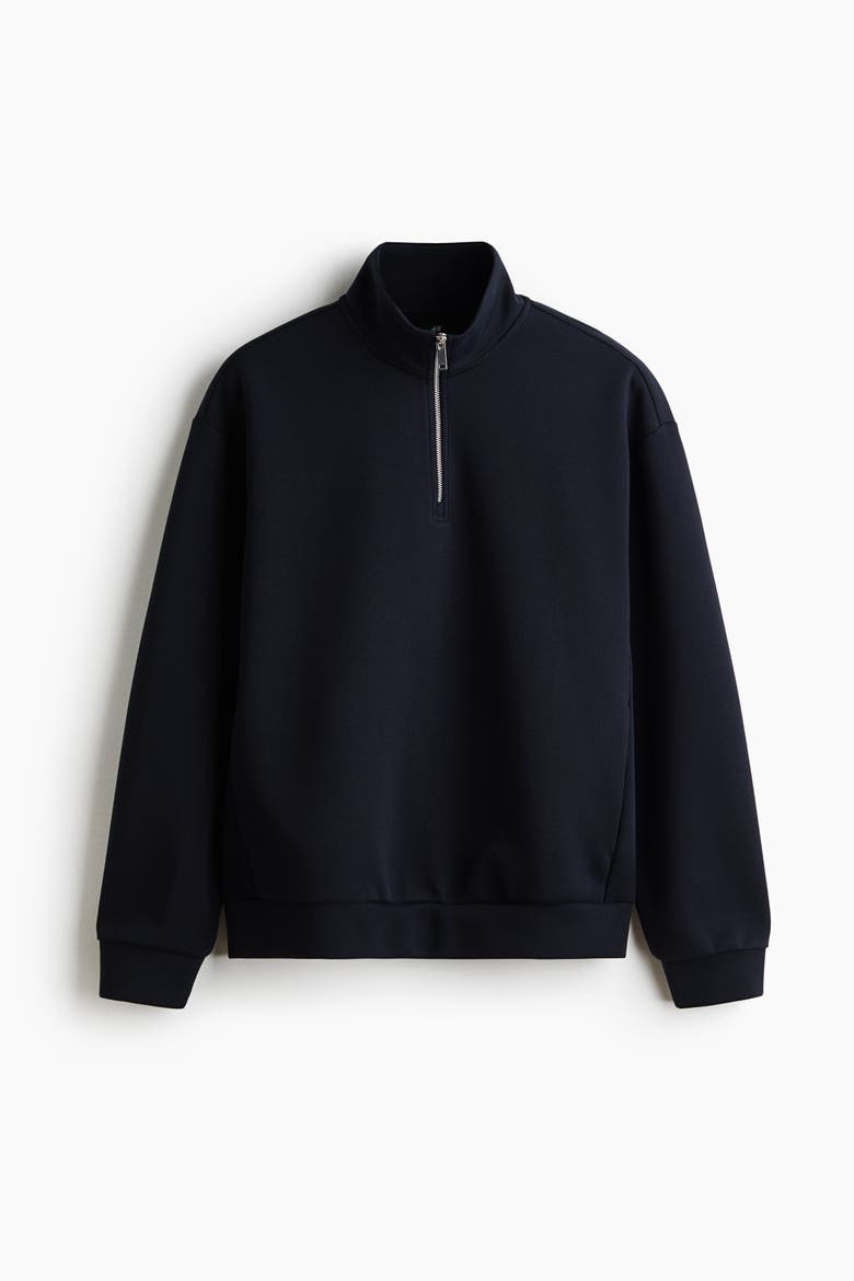 Relaxed-Fit Half-Zip Sweatshirt, Alternate, color, Navy blue