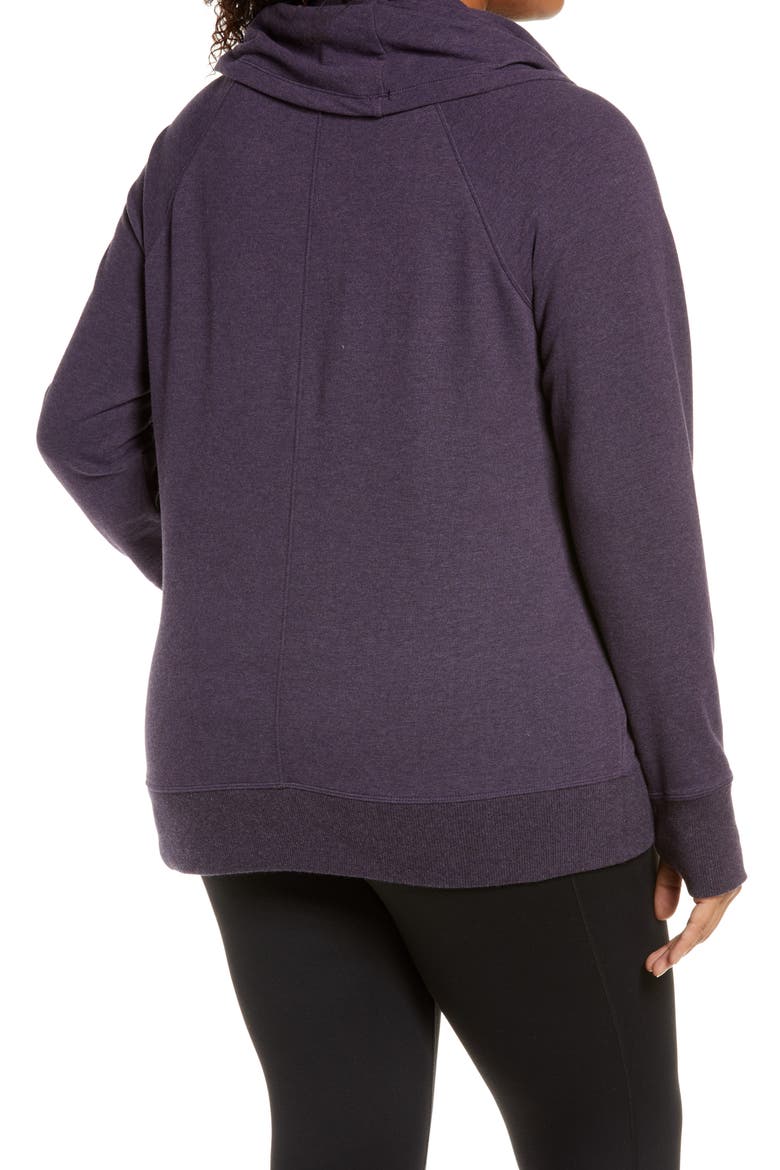 Cozy Cowl Neck Pullover, Alternate, color, DARKEST PURPLE HEATHER