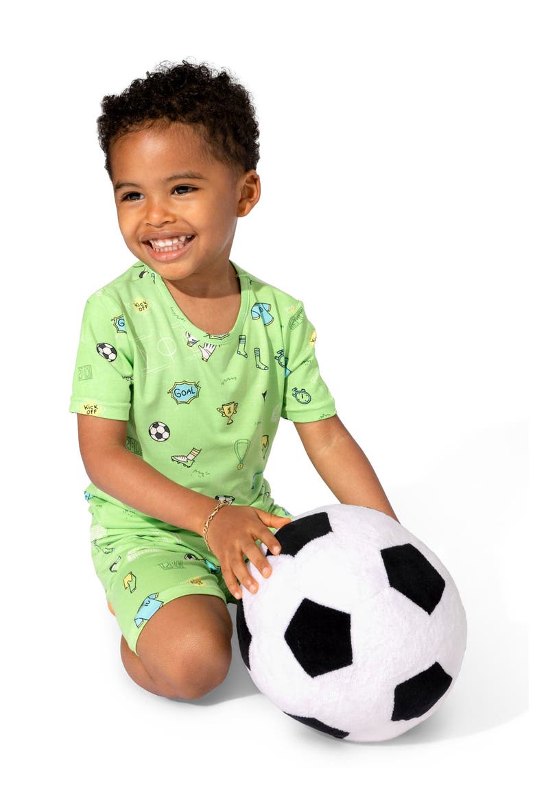Soccer Kids 2-Piece Short Sleeve & Shorts Pajama Set, Alternate, color, Soccer
