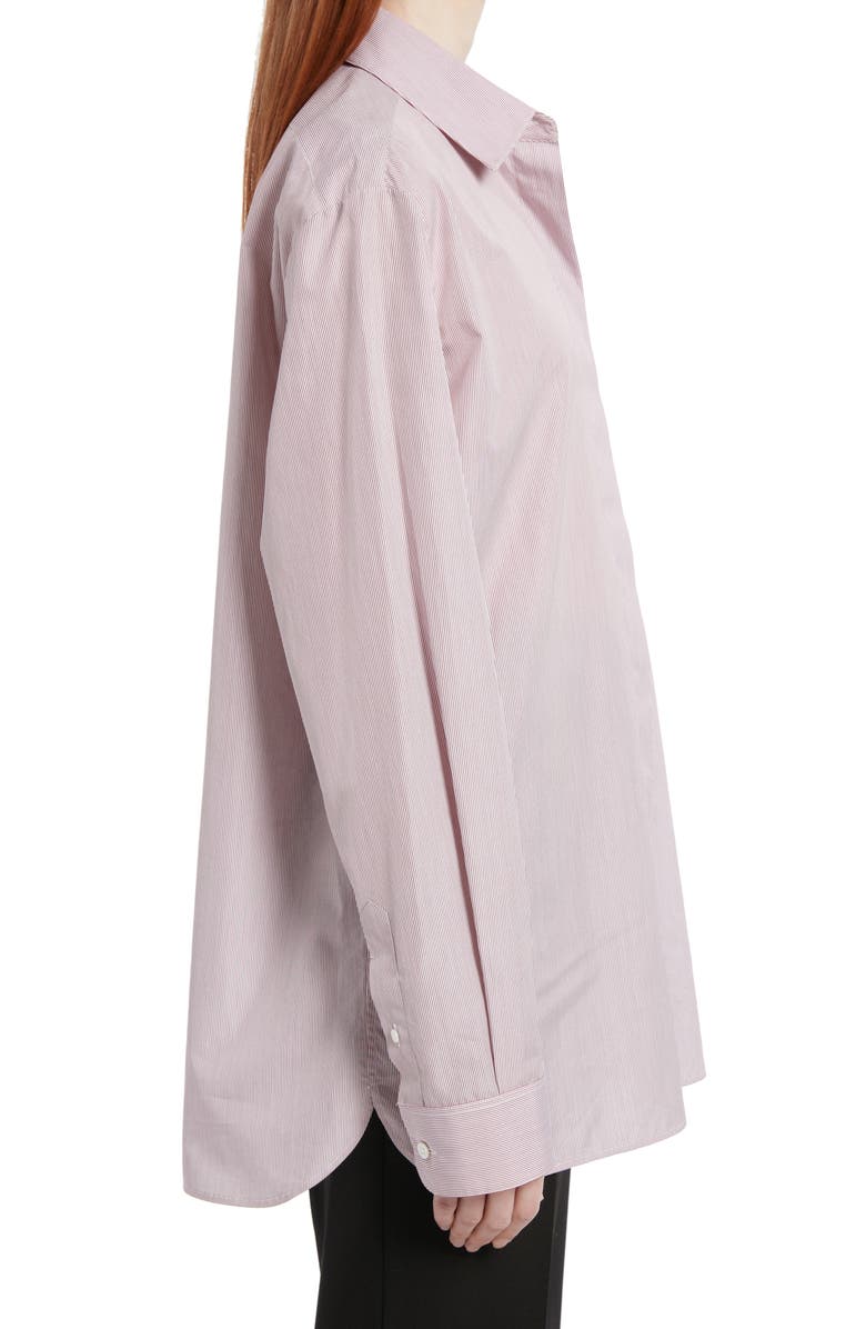 The Row Big Sisea Stripe Oversize Cotton Poplin Button-Up Shirt, Alternate, color, 
