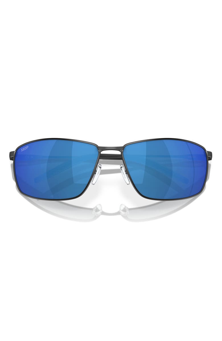 Costa Del Mar Turret 63mm Oversize Polarized Mirrored Rectangular Sunglasses, Alternate, color,