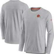 Nike Men's Nike Gray Cleveland Browns Sideline Lockup Performance Pullover Sweatshirt