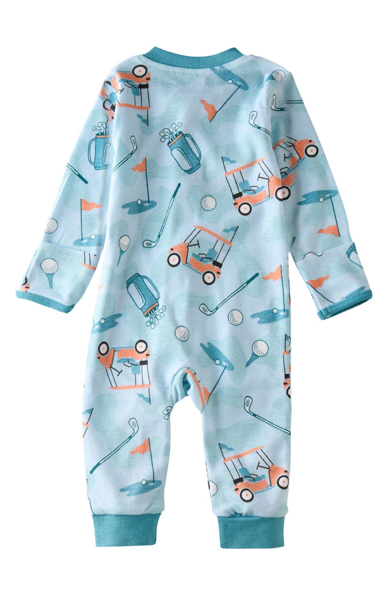 BUTTERBLU Shadow Footless Sleep & Play Organic Cotton Romper, Alternate, color, Little Golfer Blue