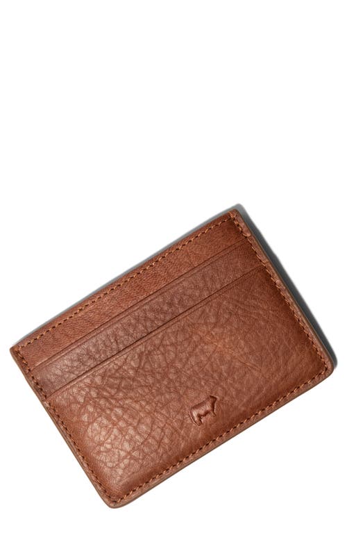 Will Leather Goods Front Pocket Leather Card Case In Brown