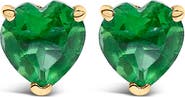 Haus of Brilliance 14K Gold 5MM Heart Cut Gemstone Solitaire Stud Earrings