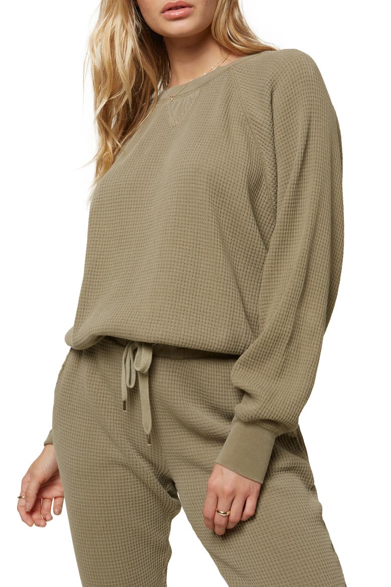 Amadorah Waffle Knit Pullover, Main, color, MERMAID