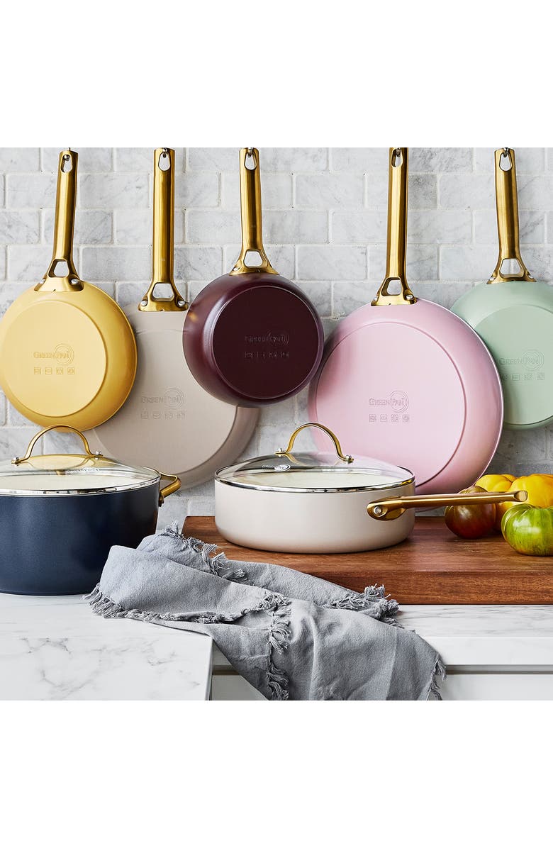 GreenPan Reserve Set of 2 Ceramic Nonstick Frying Pans, Alternate, color, Taupe