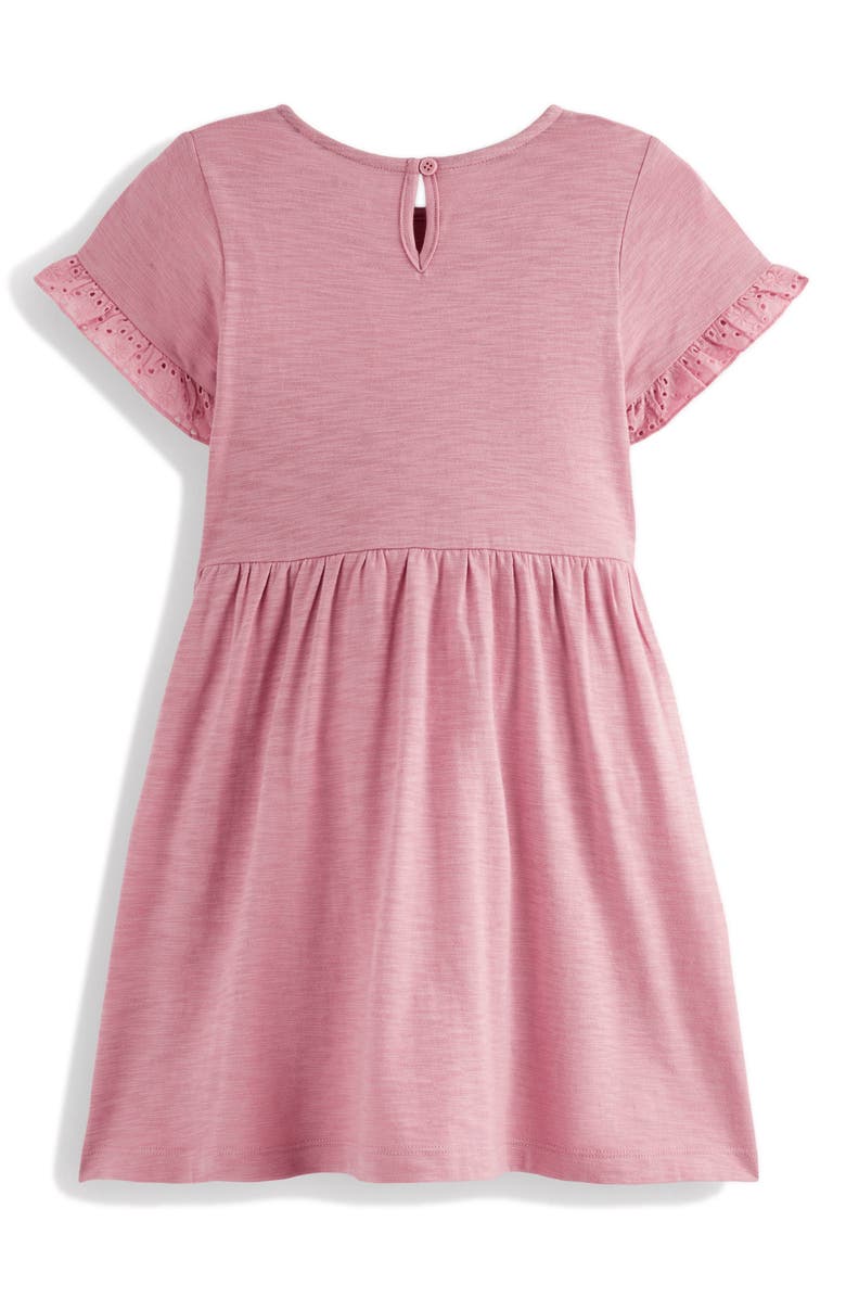 Mini Boden Kids' Eyelet Cotton Dress, Alternate, color, Pink Haze